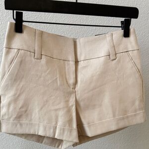 Express Low Rise Beige Linen Shorts